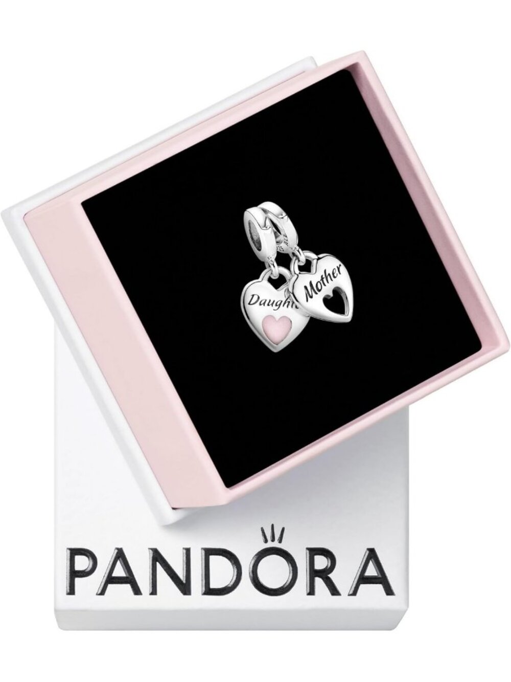 Double Heart Split Dangle Charm - Elegant Jewelry, Perfect Gift for Her